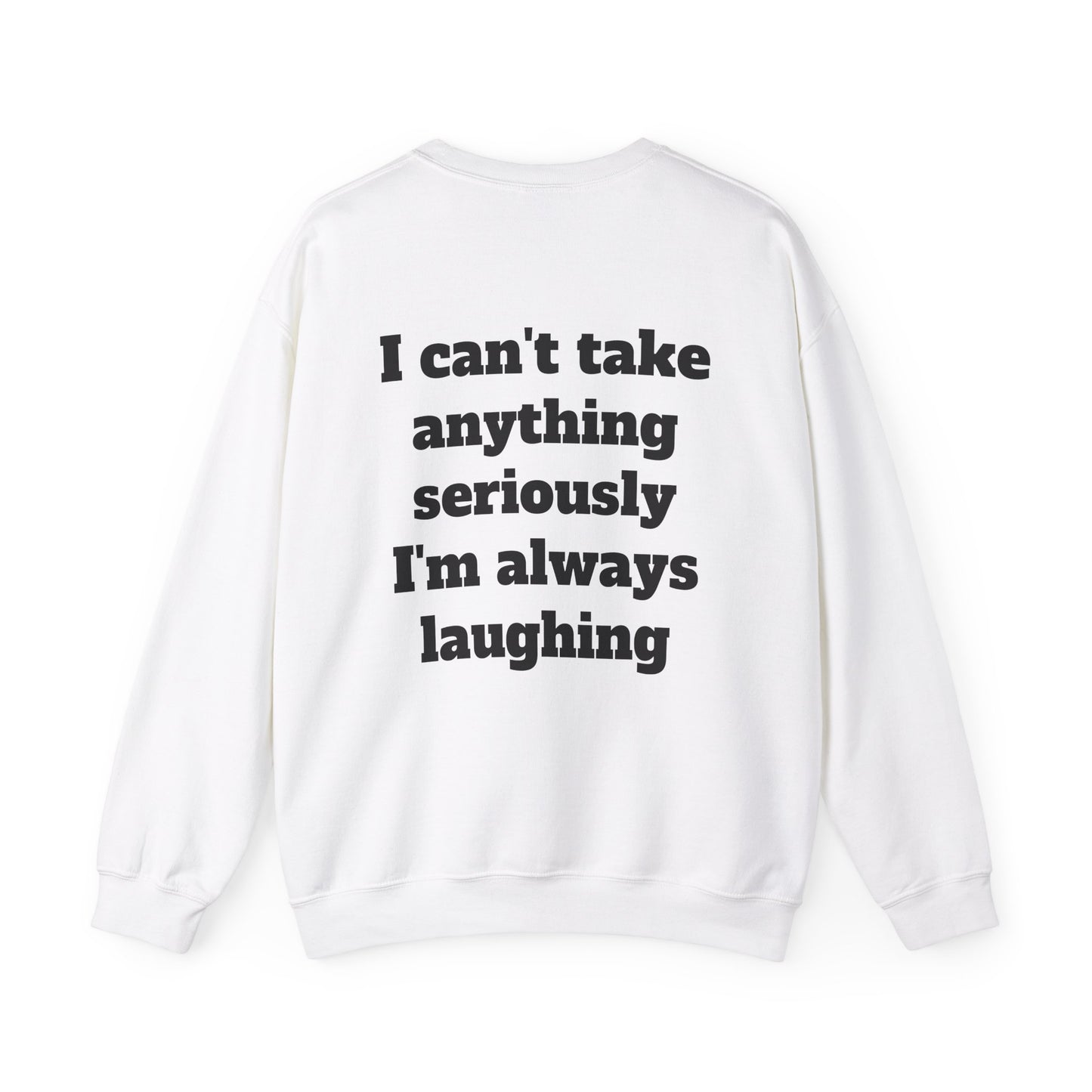 Laughing With My Demons Crewneck Sweatshirt, Unisex Streetwear, Casual Layering, Gift for Friends, Comfortable Fashion