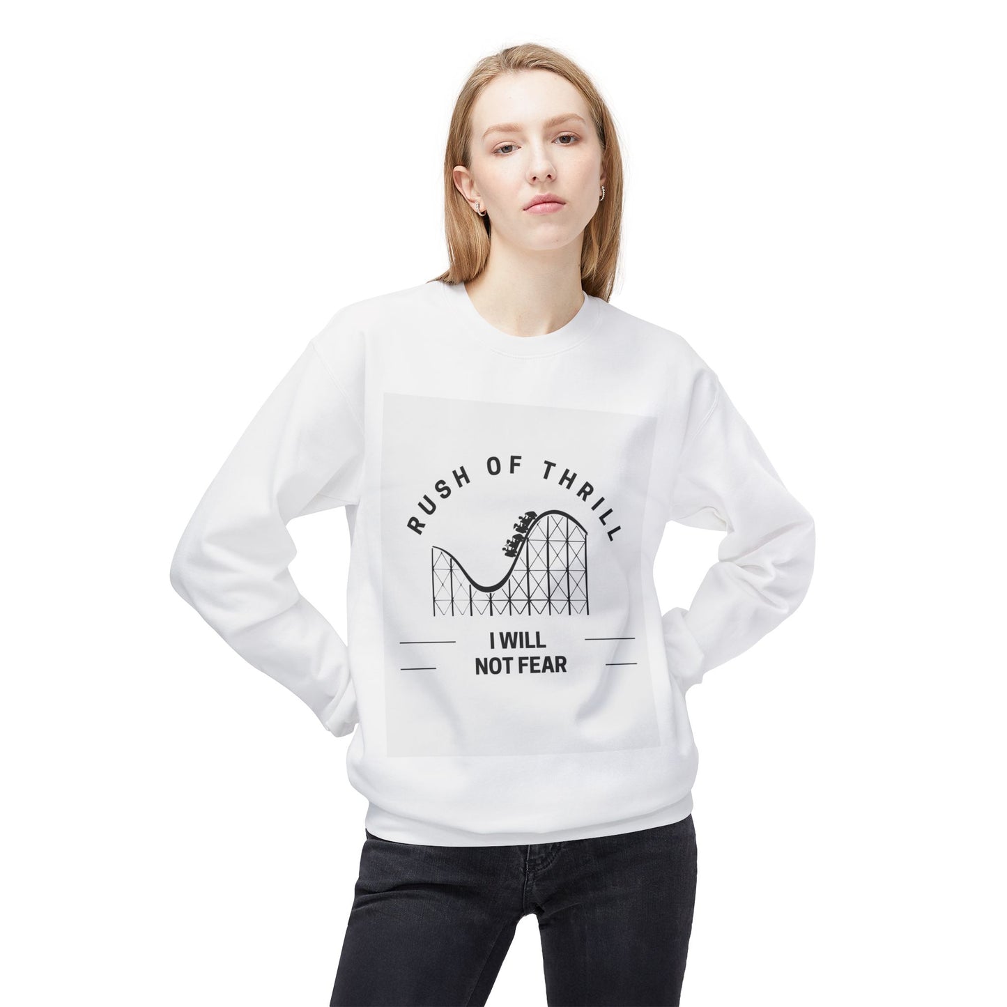 Rush of Thrill Sweatshirt, Roller Coaster Lover Gift, Unisex Crewneck, Adventure Apparel, Theme Park Sweatshirt, Inspirational Fashion