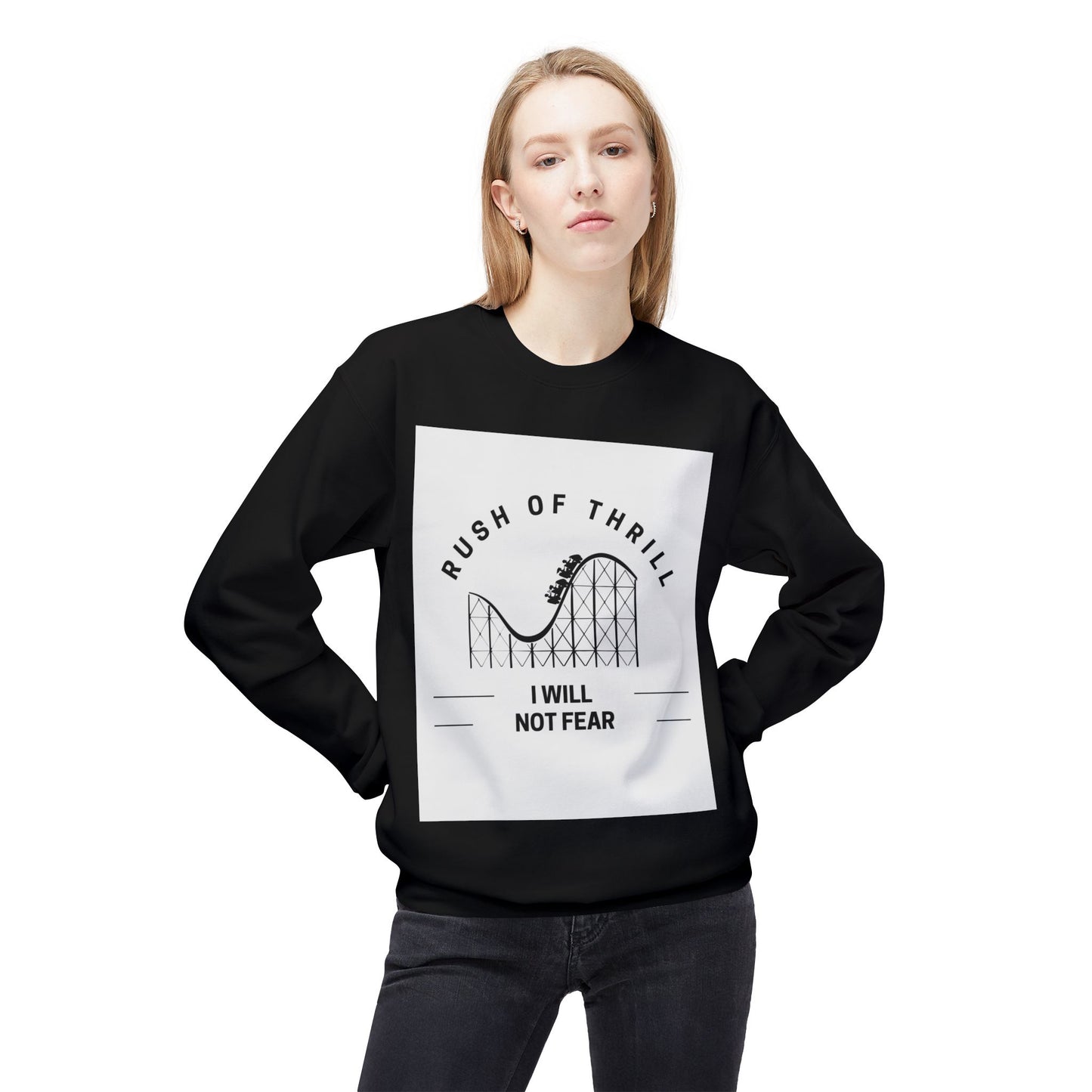 Rush of Thrill Sweatshirt, Roller Coaster Lover Gift, Unisex Crewneck, Adventure Apparel, Theme Park Sweatshirt, Inspirational Fashion