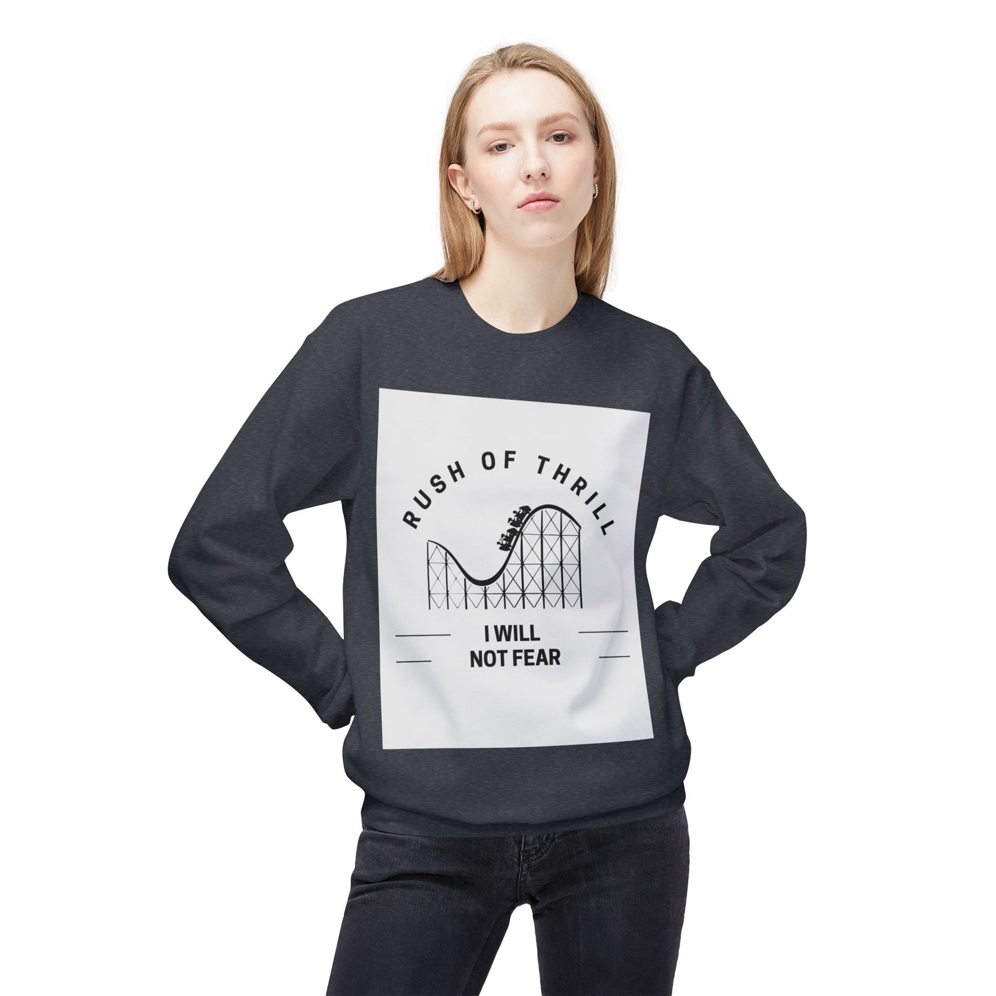 Rush of Thrill Sweatshirt, Roller Coaster Lover Gift, Unisex Crewneck, Adventure Apparel, Theme Park Sweatshirt, Inspirational Fashion