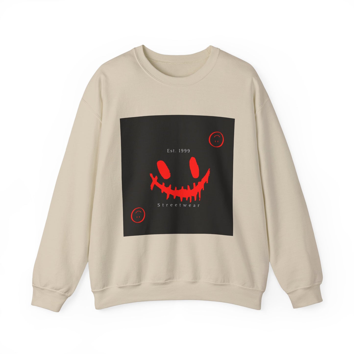 Laughing With My Demons Crewneck Sweatshirt, Unisex Streetwear, Casual Layering, Gift for Friends, Comfortable Fashion