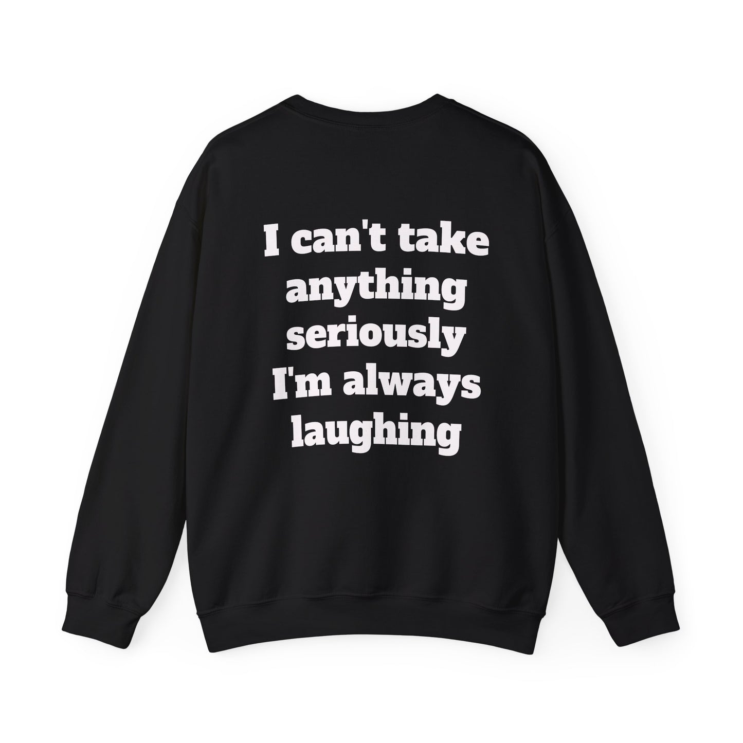 Laughing With My Demons Crewneck Sweatshirt, Unisex Streetwear, Casual Layering, Gift for Friends, Comfortable Fashion