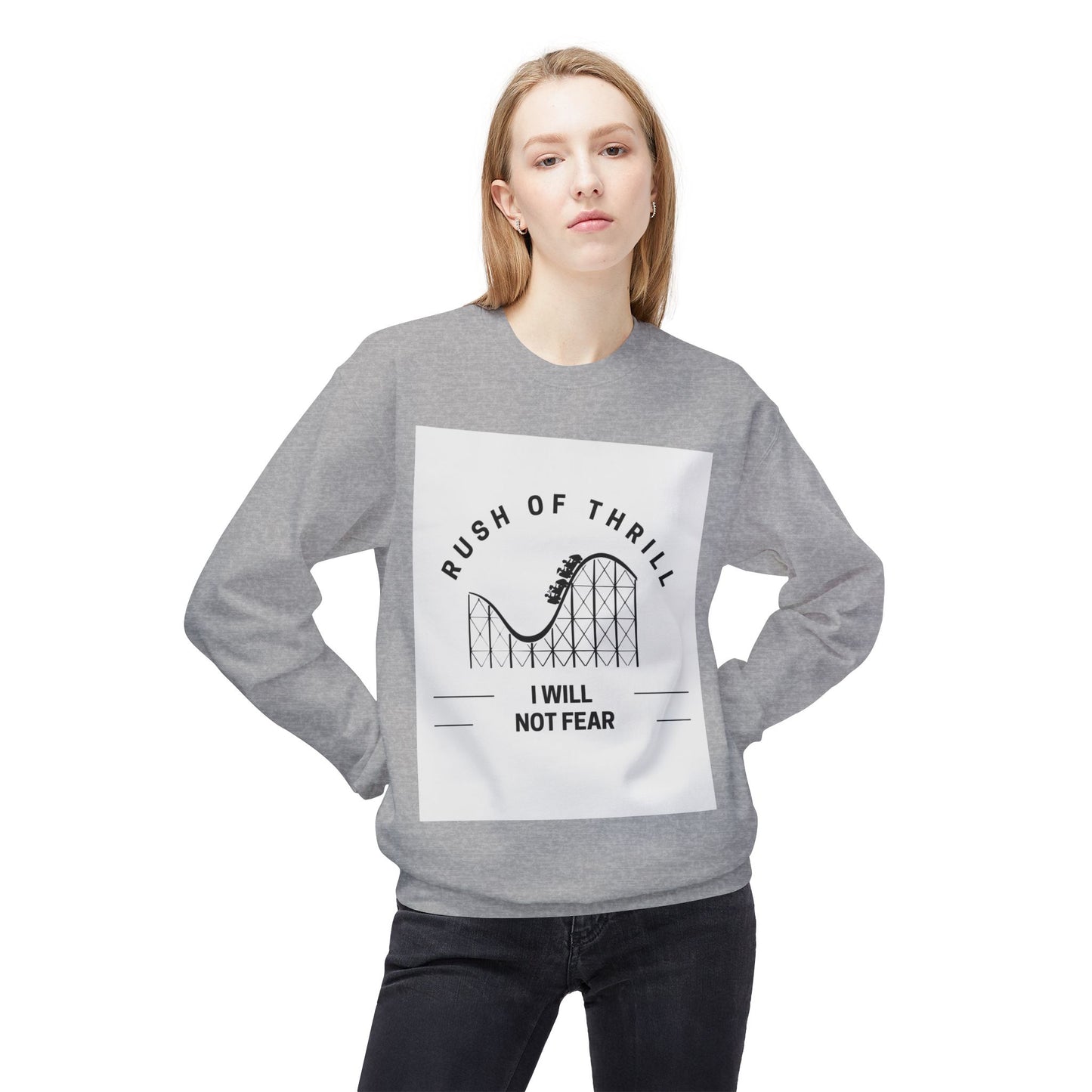 Rush of Thrill Sweatshirt, Roller Coaster Lover Gift, Unisex Crewneck, Adventure Apparel, Theme Park Sweatshirt, Inspirational Fashion